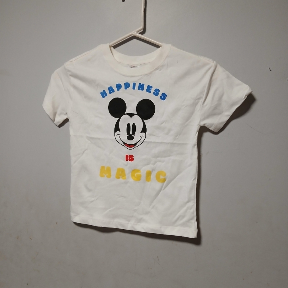 Disney Kids White Mickey Mouse T-Shirt Size 5. NWT.